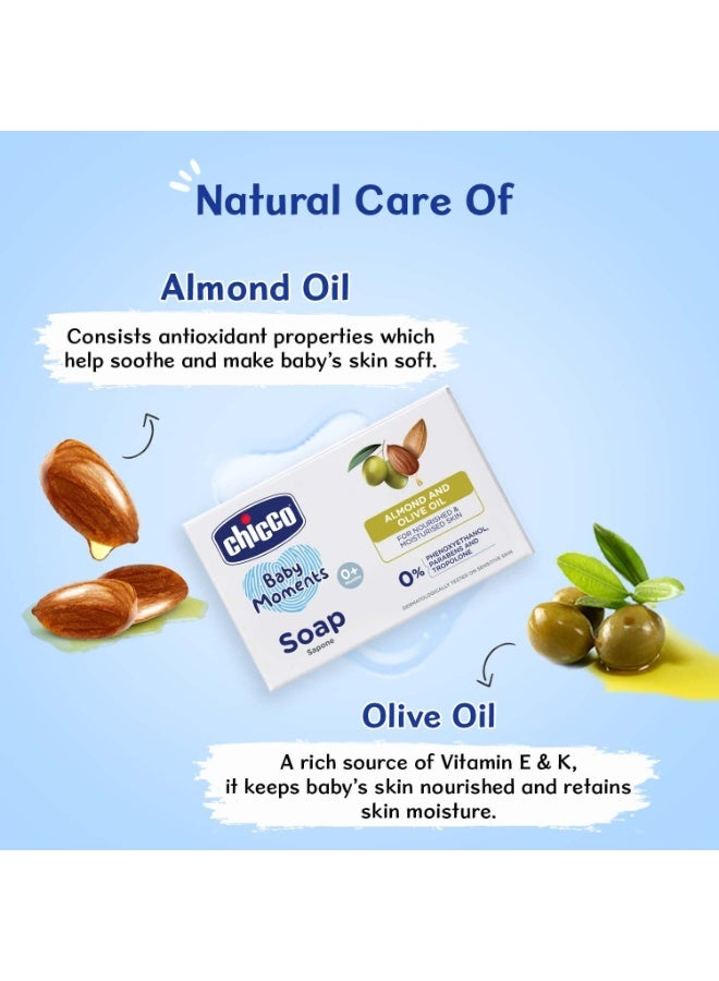 شيكو Chicco Baby Moments Soap 125g Buy 3 Get 1 Free For Nourished & Moisturised Skin With Natural Care of Almond & Olive Oil - Image 3